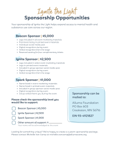 Ignite the Light Sponsorship Opportunities form